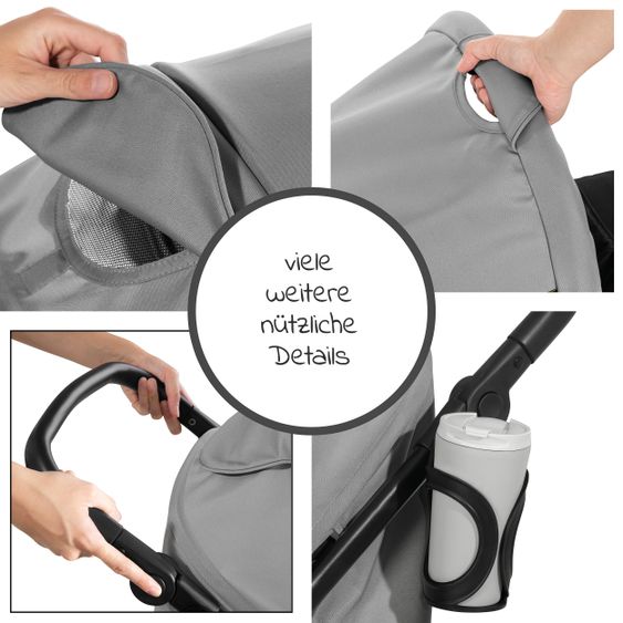 Hauck 3in1 Kinderwagen-Set Rapid 4R Plus Trioset (bis 25 kg) inkl. Babyschale Comfort Fix - Grey