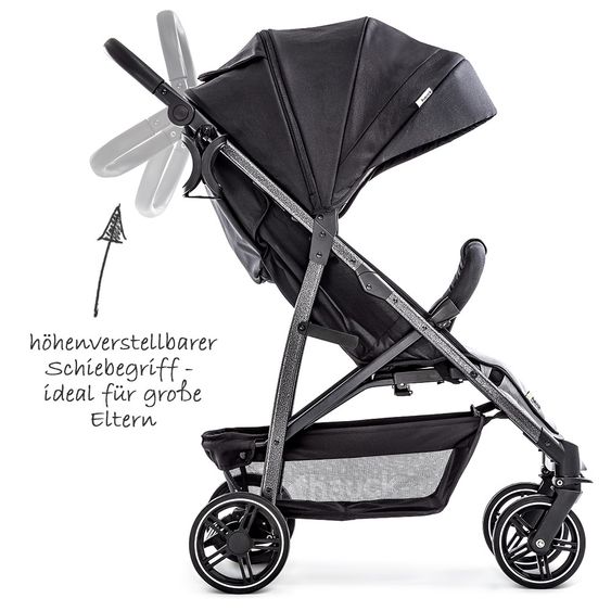 Hauck 3in1 Kinderwagen-Set Rapid 4S Plus (bis 25 kg) inkl. Comfort Fix Babyschale, Insekten- & Regenschutz - Caviar Silver