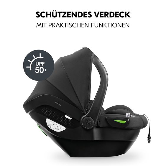 Hauck 3in1 Kinderwagen-Set Saturn R Trio Set inkl. i-Size Babyschale & XXL Zubehörpaket - Melange Black