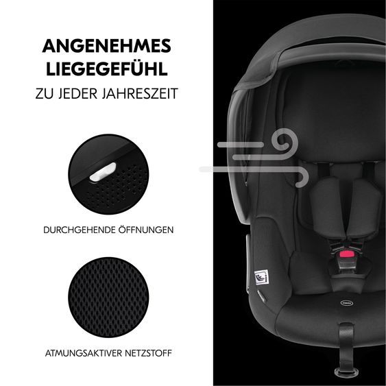 Hauck 3in1 Kinderwagen-Set Saturn R Trio Set inkl. i-Size Babyschale & XXL Zubehörpaket - Melange Black