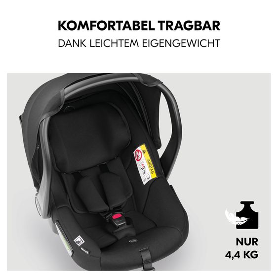 Hauck 3in1 Kinderwagen-Set Saturn R Trio Set inkl. i-Size Babyschale & XXL Zubehörpaket - Melange Black