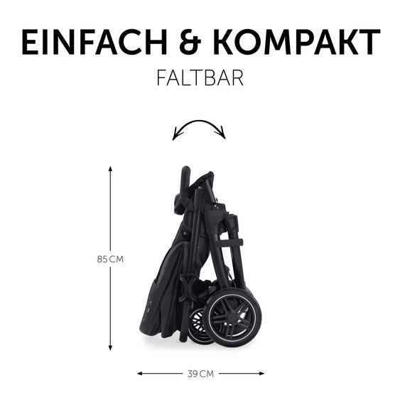 Hauck 3in1 Kinderwagen-Set Saturn R Trio Set inkl. Maxi-Cosi i-Size Pebble Pro & XXL Zubehörpaket - Melange Black