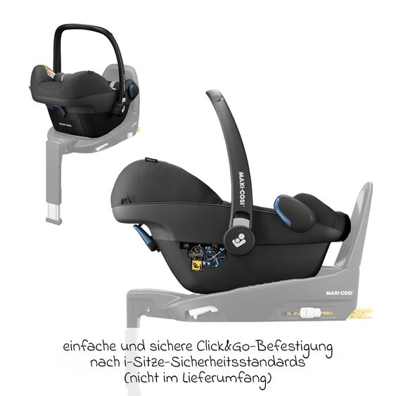 Hauck 3in1 Kinderwagen-Set Saturn R Trio Set inkl. Maxi-Cosi i-Size Pebble Pro & XXL Zubehörpaket - Melange Black