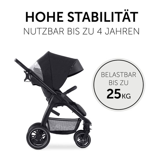 Hauck 3in1 Kinderwagen-Set Saturn R Trio Set inkl. Maxi-Cosi i-Size Pebble Pro & XXL Zubehörpaket - Melange Black