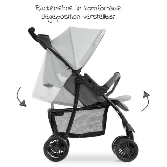 Hauck 3in1 stroller set Shopper Trioset with baby bath, car seat and stroller (up to 25 kg) - Grey