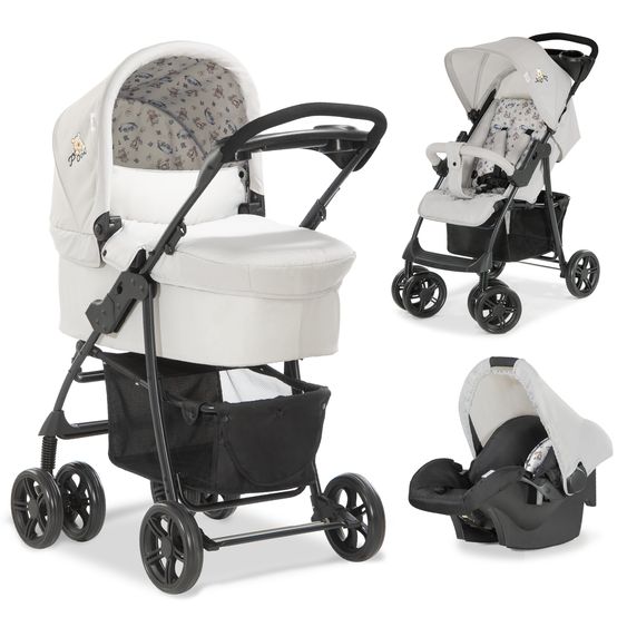 Hauck 3in1 Kinderwagen-Set Shopper Trioset mit Babywanne, Autositz und Sportwagen (bis 25 kg) - Pooh Exploring