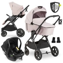 3in1 stroller set Vision X Trio Set Black - incl. i-Size infant car seat Drive N Care & XXL accessory pack - Melange Beige