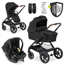 Set di passeggini 3in1 Walk N Care Air Trio Set con seggiolino auto i-Size Drive N Care e pacchetto accessori XXL - Nero