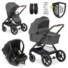 Set di passeggini 3in1 Walk N Care Air Trio Set con seggiolino auto i-Size Drive N Care e pacchetto accessori XXL - Grigio scuro