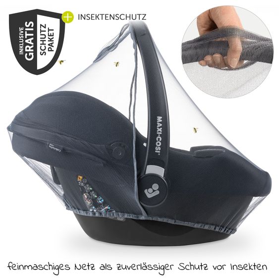 Hauck 3in1 Kinderwagen-Set Walk N Care Air Trio Set inkl. Maxi-Cosi i-Size Cabriofix & XXL Zubehörpaket - Dark Grey