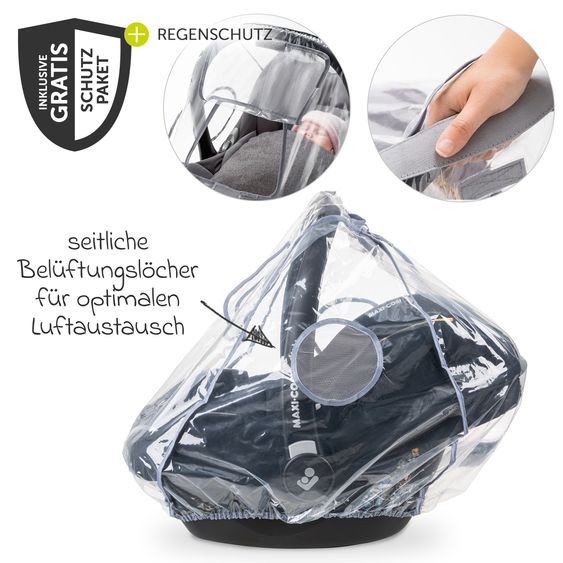 Hauck 3in1 Kinderwagen-Set Walk N Care Air Trio Set inkl. Maxi-Cosi i-Size Cabriofix & XXL Zubehörpaket - Dark Grey