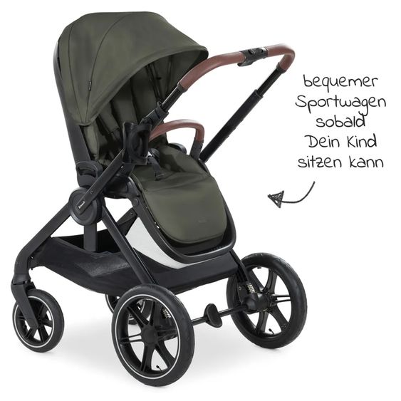 Hauck 3in1 stroller set Walk N Care Air Trio Set incl. Maxi-Cosi i-Size Cabriofix & XXL accessory set - Dark Olive