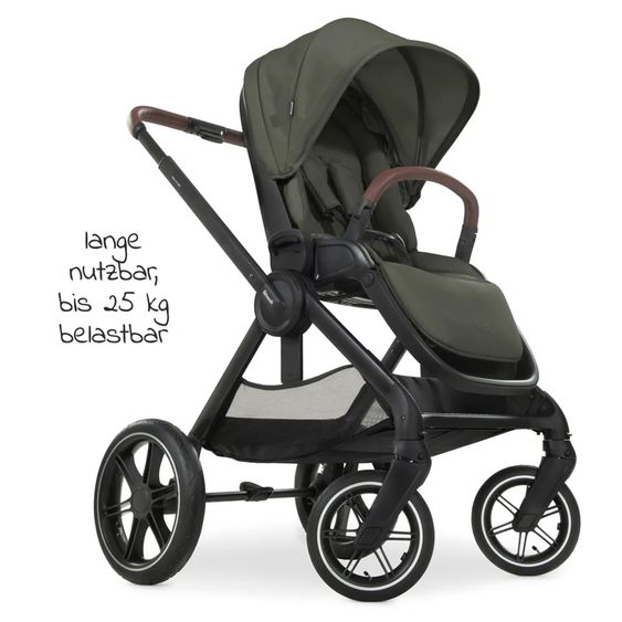 Hauck Set di passeggini 3in1 Walk N Care Air Trio Set incl. Maxi-Cosi i-Size Cabriofix e set di accessori XXL - Oliva scura