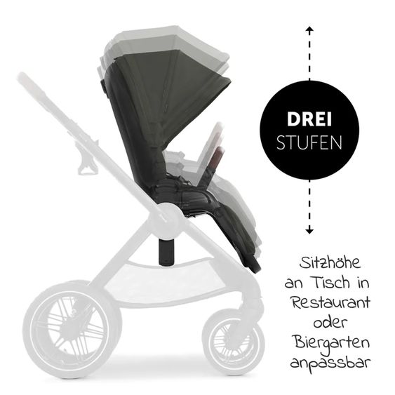 Hauck Set di passeggini 3in1 Walk N Care Air Trio Set incl. Maxi-Cosi i-Size Cabriofix e set di accessori XXL - Oliva scura