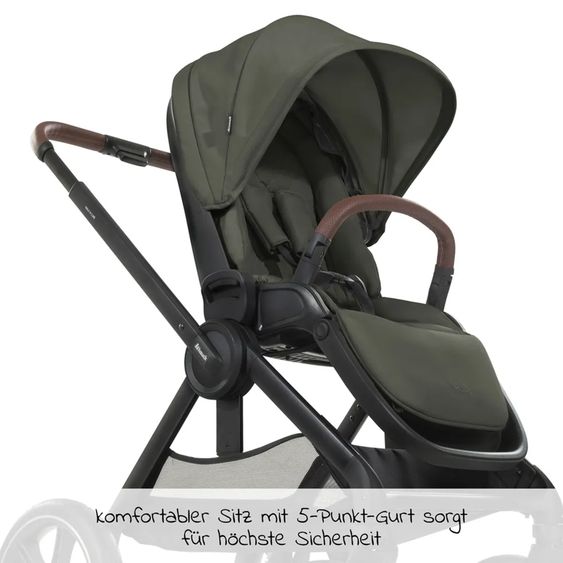 Hauck 3in1 stroller set Walk N Care Air Trio Set incl. Maxi-Cosi i-Size Cabriofix & XXL accessory set - Dark Olive