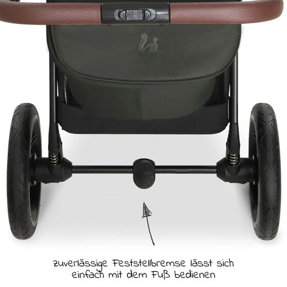 Hauck 3in1 stroller set Walk N Care Air Trio Set incl. Maxi-Cosi i-Size Cabriofix & XXL accessory set - Dark Olive