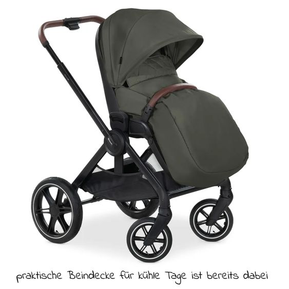 Hauck Set di passeggini 3in1 Walk N Care Air Trio Set incl. Maxi-Cosi i-Size Cabriofix e set di accessori XXL - Oliva scura