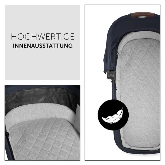 Hauck 3in1 Kinderwagen-Set Walk N Care Trio Set inkl. i-Size Babyschale Drive N Care & XXL Zubehörpaket - Dark Navy Blue