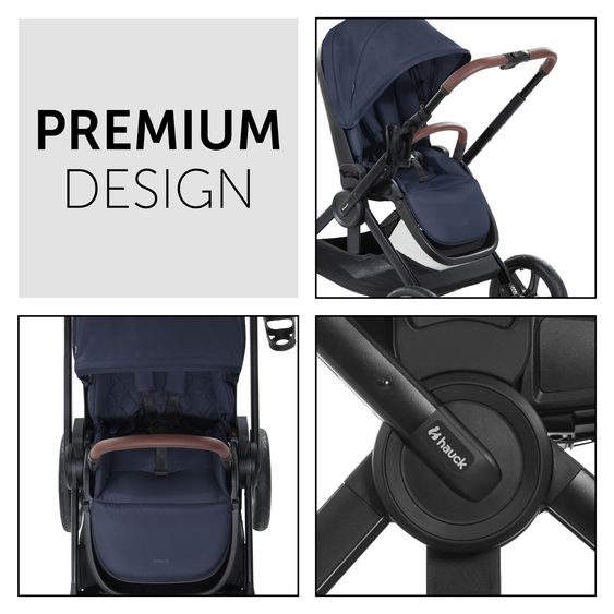 Hauck Set di passeggini 3in1 Walk N Care Trio Set con seggiolino auto i-Size Drive N Care e confezione di accessori XXL - Blu navy scuro