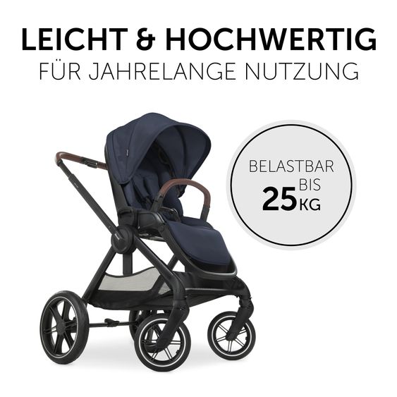 Hauck 3in1 Kinderwagen-Set Walk N Care Trio Set inkl. i-Size Babyschale Drive N Care & XXL Zubehörpaket - Dark Navy Blue