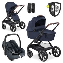 Set di passeggini 3in1 Walk N Care Trio Set con Maxi-Cosi i-Size Cabriofix e pacchetto accessori XXL - Blu marino scuro