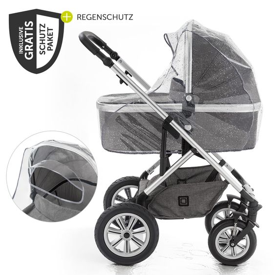 Hauck Set di passeggini 3in1 Walk N Care Trio Set con Maxi-Cosi i-Size Cabriofix e pacchetto accessori XXL - Blu marino scuro