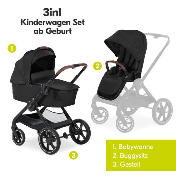 Hauck 3in1 stroller set Walk N Care Trio Set incl. Maxi-Cosi i-Size Cabriofix & XXL accessory set - Black