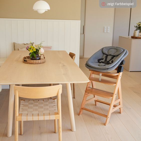 Hauck Set Nouveau-Né Alpha Plus 4 Pièces - Chaise Haute + Transat 2in1 en Gris Foncé Mélangé + Coussin De Siège en Jersey Charcoal - Gris