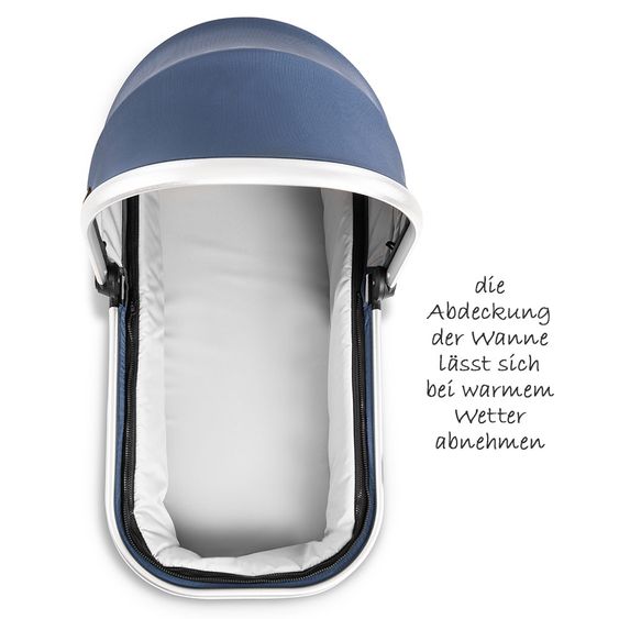 Hauck 4in1 Kinderwagen-Set Apollo inkl. Autositz, Isofix-Base, Babywanne, Sportsitz und XXL Zubehörpaket - Denim