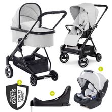 4in1 Kinderwagen-Set Apollo inkl. Autositz, Isofix-Base, Babywanne, Sportsitz und XXL Zubehörpaket - Lunar