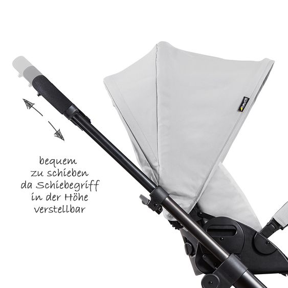 Hauck 4in1 Kinderwagen-Set Apollo inkl. Autositz, Isofix-Base, Babywanne, Sportsitz und XXL Zubehörpaket - Lunar