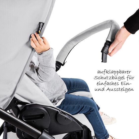 Hauck 4in1 Kinderwagen-Set Apollo inkl. Autositz, Isofix-Base, Babywanne, Sportsitz und XXL Zubehörpaket - Lunar