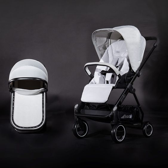 Hauck 4in1 Kinderwagen-Set Apollo inkl. Autositz, Isofix-Base, Babywanne, Sportsitz und XXL Zubehörpaket - Lunar