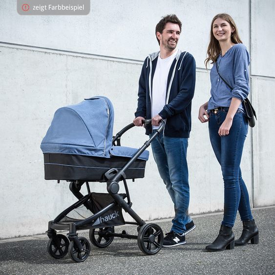 Hauck 4in1 Kinderwagen-Set Atlantic Plus Trio Set inkl. Isofix Basis und XXL Zubehörpaket - Melange Grey Caviar