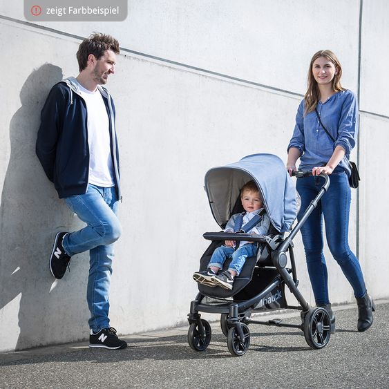 Hauck 4in1 Kinderwagen-Set Atlantic Plus Trio Set inkl. Isofix Basis und XXL Zubehörpaket - Melange Grey Caviar