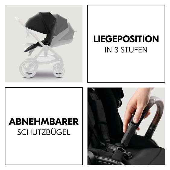 Hauck 4in1 Stroller Set Comfort N Care - incl. i-Size infant car seat Drive N Care, Isofix base & XXL accessory set - Black