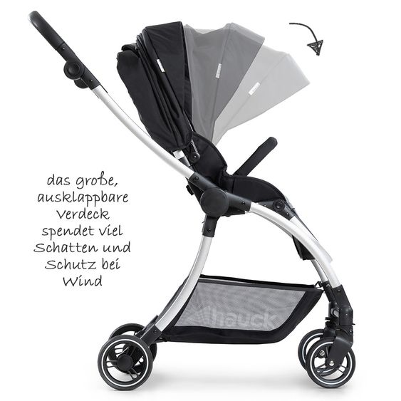 Hauck 4in1 Kinderwagen-Set Eagle 4S Duoset inkl. Autositz, Isofix-Base, Sportwagen, Babywanne & XXL Zubehörpaket - Black Grey