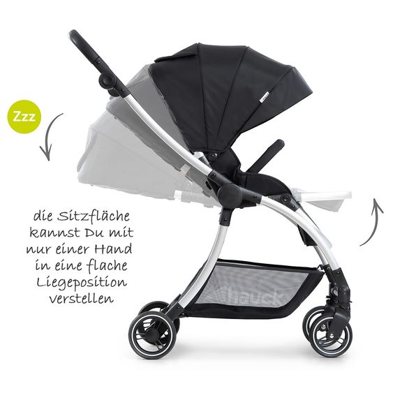 Hauck 4in1 Kinderwagen-Set Eagle 4S Duoset inkl. Autositz, Isofix-Base, Sportwagen, Babywanne & XXL Zubehörpaket - Black Grey