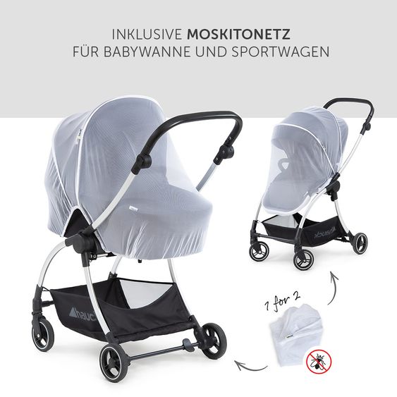 Hauck 4in1 Kinderwagen-Set Eagle 4S Duoset inkl. Autositz, Isofix-Base, Sportwagen, Babywanne & XXL Zubehörpaket - Black Grey