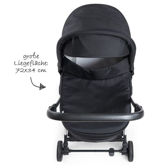 Hauck 4in1 Kinderwagen-Set Eagle 4S Duoset inkl. Autositz, Isofix-Base, Sportwagen, Babywanne & XXL Zubehörpaket - Black Grey