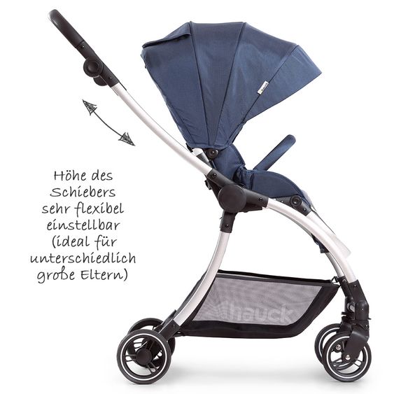 Hauck 4in1 Kinderwagen-Set Eagle 4S Duoset inkl. Autositz, Isofix-Base, Sportwagen, Babywanne & XXL Zubehörpaket - Denim Grey