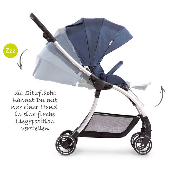 Hauck 4in1 Kinderwagen-Set Eagle 4S Duoset inkl. Autositz, Isofix-Base, Sportwagen, Babywanne & XXL Zubehörpaket - Denim Grey