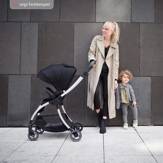 Hauck 4in1 Kinderwagen-Set Eagle 4S Duoset inkl. Autositz, Isofix-Base, Sportwagen, Babywanne & XXL Zubehörpaket - Denim Grey