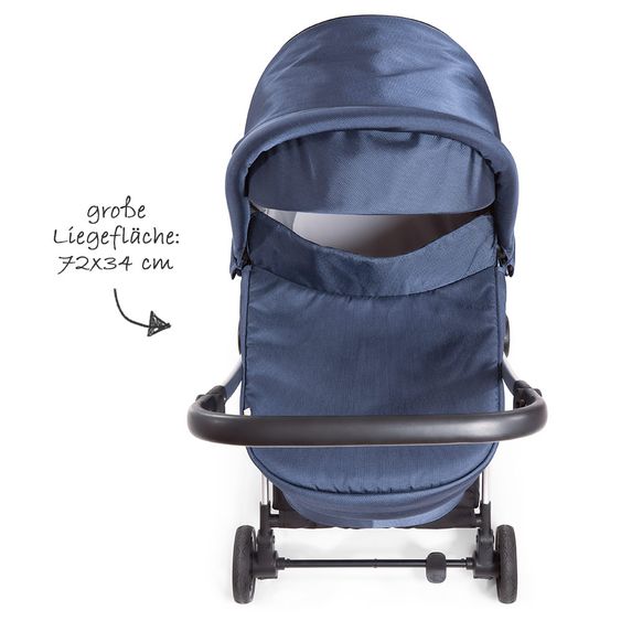 Hauck 4in1 Kinderwagen-Set Eagle 4S Duoset inkl. Autositz, Isofix-Base, Sportwagen, Babywanne & XXL Zubehörpaket - Denim Grey