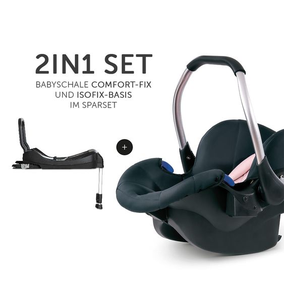 Hauck 4in1 Kinderwagen-Set Eagle 4S Duoset inkl. Autositz, Isofix-Base, Sportwagen, Babywanne & XXL Zubehörpaket - Pink Grey