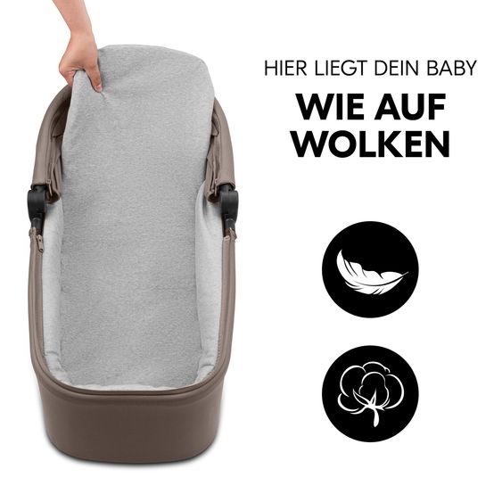 Hauck Set di passeggini 4in1 con seggiolino auto i-Size Drive N Care e base Isofix e set di accessori XXL - Moka