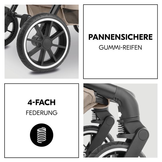 Hauck Set di passeggini 4in1 con seggiolino auto i-Size Drive N Care e base Isofix e set di accessori XXL - Moka