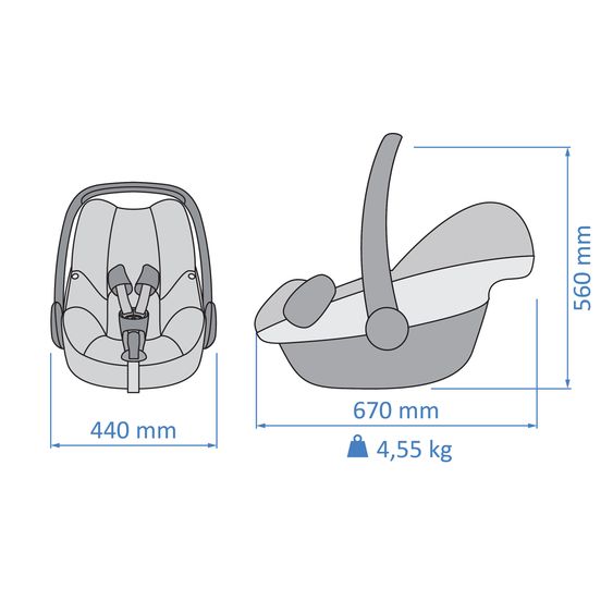Hauck 4in1 Kinderwagen-Set Move N Care Trio Set inkl. Maxi-Cosi i-Size Pebble Pro & Isofix-Basis FamilyFix3 & XXL Zubehörset - Dark Grey