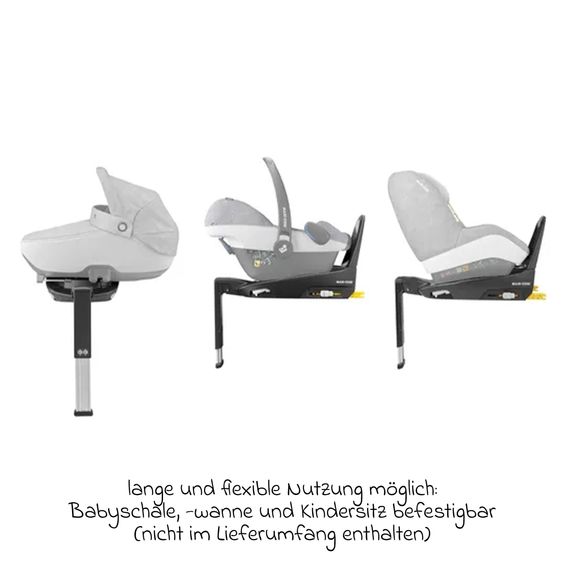 Hauck 4in1 Kinderwagen-Set Move N Care Trio Set inkl. Maxi-Cosi i-Size Pebble Pro & Isofix-Basis FamilyFix3 & XXL Zubehörset - Dark Grey