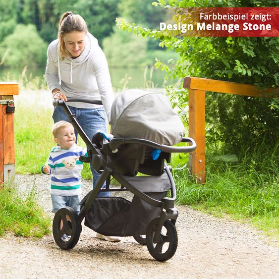 Hauck 4in1 Kinderwagen-Set Maxan 3 Plus inkl. Babyschale Comfort Fix und Isofix Basis - Melange Sand